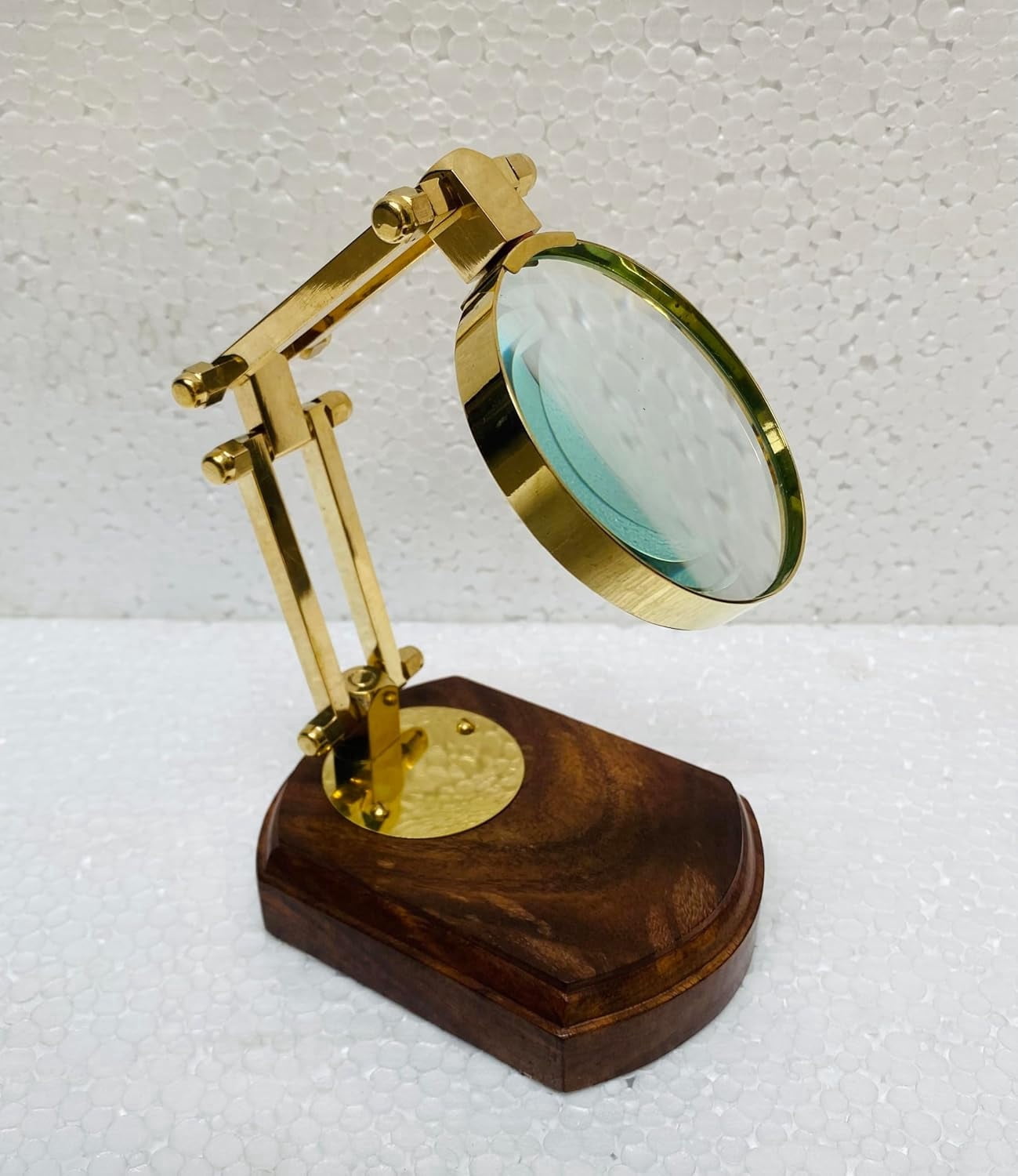 Brass Table Top Desk Top Magnifier 12" Adjustable Magnifying Glass