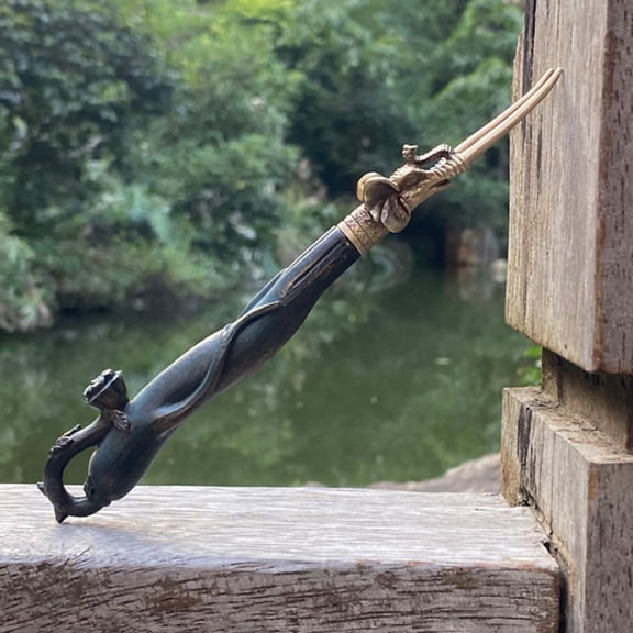 Brass Teapot Lid Fork Elephant Head Long Handle Tea Tool Vintage Style Gongfu Tea Tong Japanese Style Ceremony Utensil Decor