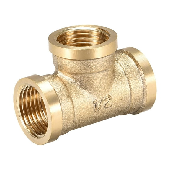 Brass Tee Pipe Fitting,G1/2 Female Thread,T Shaped Connector Coupler