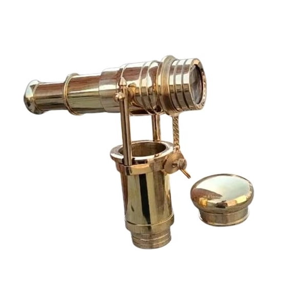Brass Telescope Handle Hidden Telescope Walking Cane for Grandmother, Grandfather