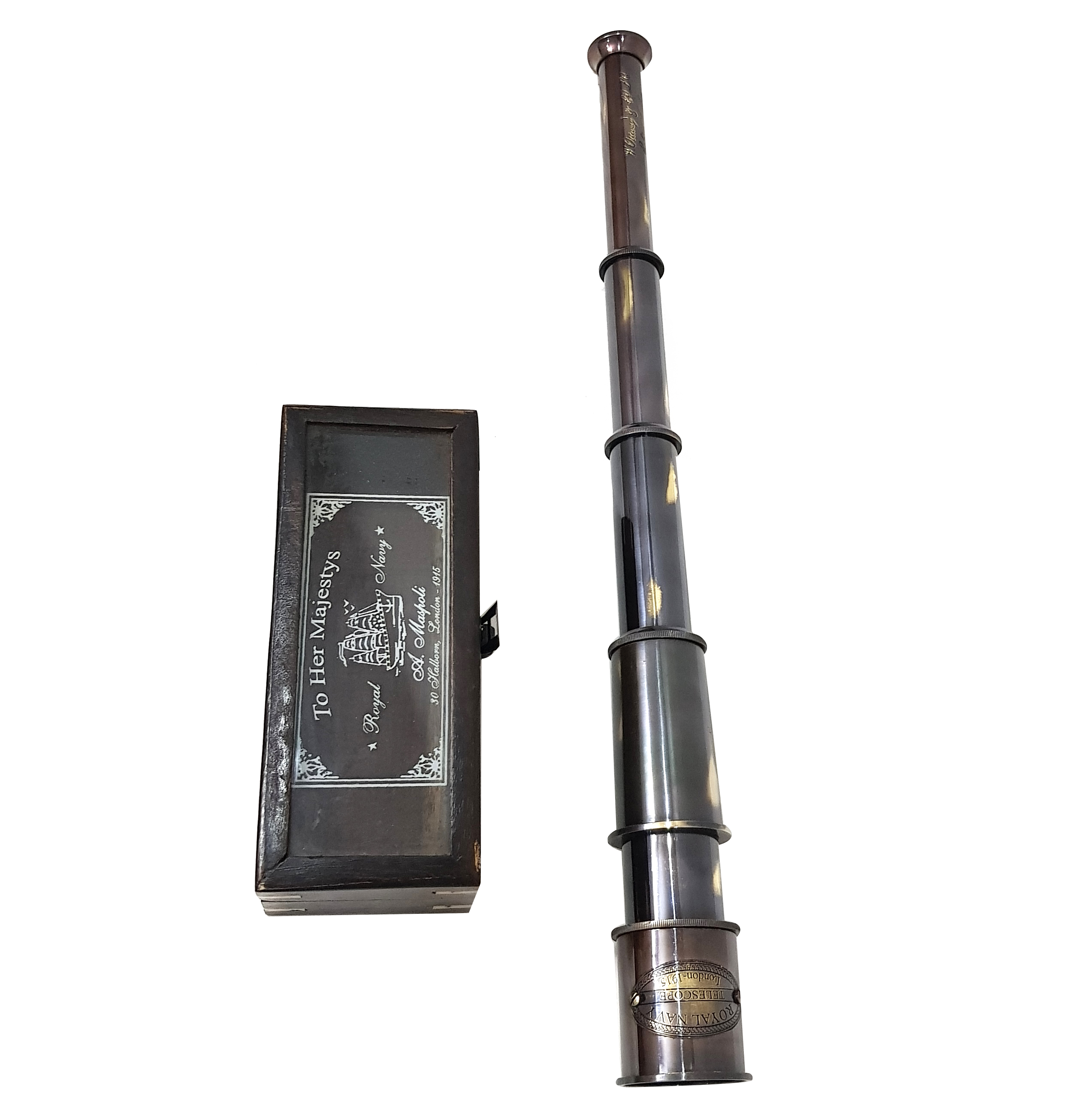 Brass Telescope Handmade Spyglass Royal Navy London 1915 Sailor 