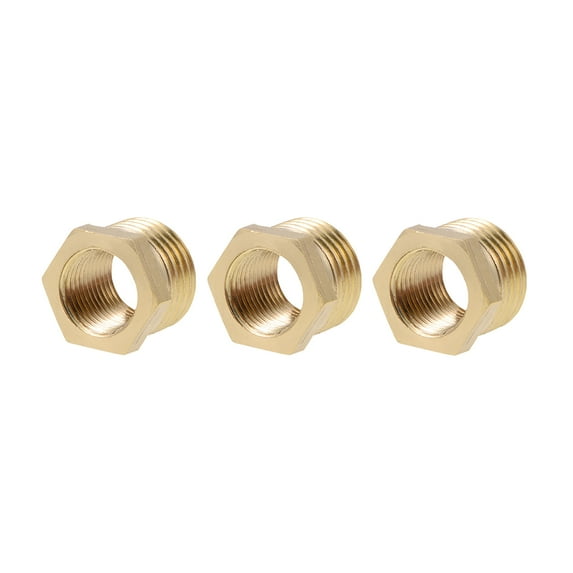 Brass Threaded Pipe Fitting G1/4 Male x G1/8 Female Hex Bushing Adapter 3 pcs