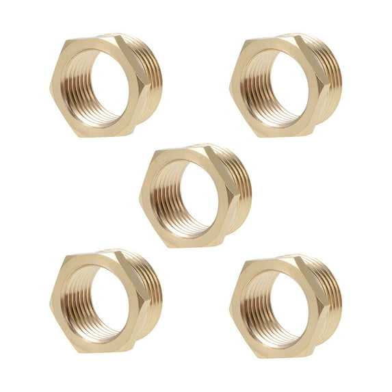Brass Threaded Pipe Fitting G3/4 Male x G1/2 Female Hex Bushing Adapter 5 pcs