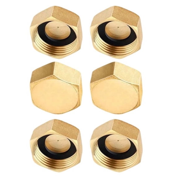 Brass Threaded Pipe Plug, Heavy Duty Cap For Hot/Cold Water