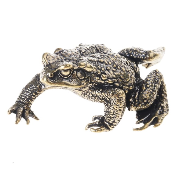 Brass Toads Miniature Figurine Antique Frogs Statue Ornament for Business Professional and Fengshuis Enthusiasts Gift