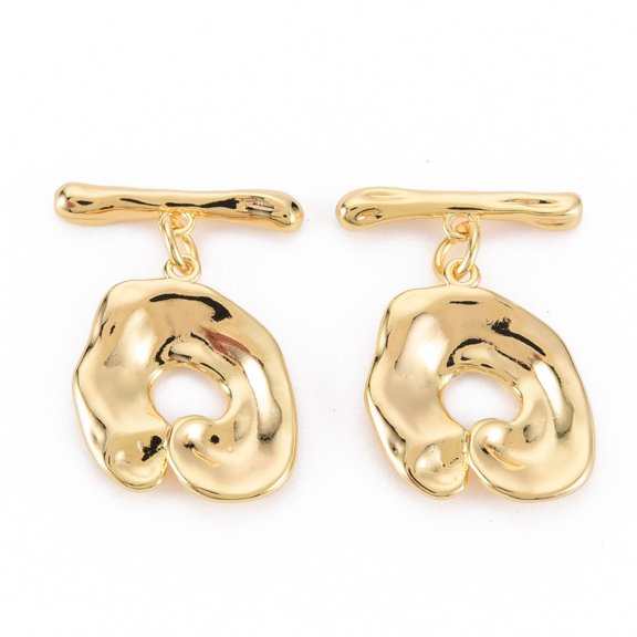 Brass Toggle Clasps Nickel Free Real 18K Gold Plated Pendant: 18.5x16x3mm Bar: 18.5x4x3mm Hole: 1.5mm~1.8mm