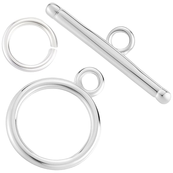 Brass Toggle Clasps with Brass Jump Rings 925 Sterling Silver Plated DIY