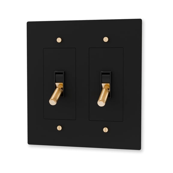 Brass Toggle Light Switch – 120 VAC - Retro Light Switch Cover Plate – Polished Antique Brass Wall Plate with Solid Lever – Decorative Light Switch for Home & Living – Fits US Boxes – UL Listed