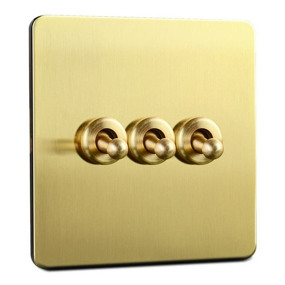 Brass Toggle Light Switch Retro Style Rocker 1/2 Way Lever 86 Type for Home Improvement Electrical Supplies