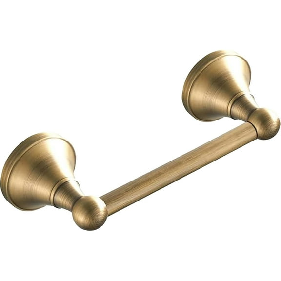 Brass Toilet Roll Holder Double Post Pivoting Antique Toilet Paper Holder Tissue Roll Wall Mounted Toilet Paper Loo Holder for Bathroom Kitchen (Brush Bronze)