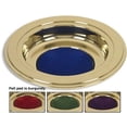 thumbnail image 1 of Creative Brands Brass Tone Offering Plates, 12” Dia with 5¹⁄₂” Dia Felt Pad, Burgundy Felt Pad, 1 of 1