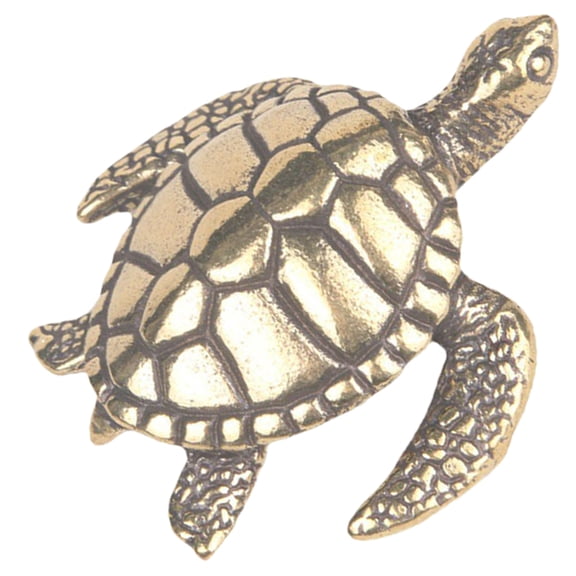 BEADCEST Brass Turtle Figurine Golden 1Set 1.9Inch