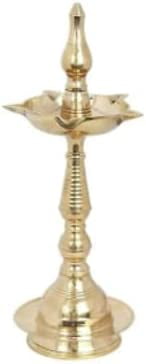 Brass Traditional Kerala Samai/Oil Lamp/Diya/Deepak/Dhoop/Jyoti For Pooja/Aarti/Decoration (Approx. 10 inch)