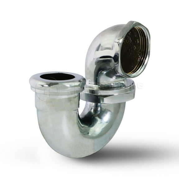 Brass Trap LA Pattern 1-1/2" IPS x 1-1/4" Basin Sink Waste Trap, Chrome Plated Brass