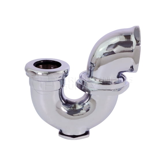 Brass Trap LA Pattern 1-1/2" IPS x 1-1/4" Basin Sink Waste with Cleanout, Chrome Plated Brass