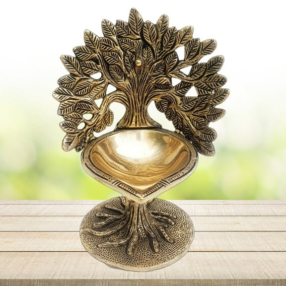 Brass Tree of Life with Lamp/DIya