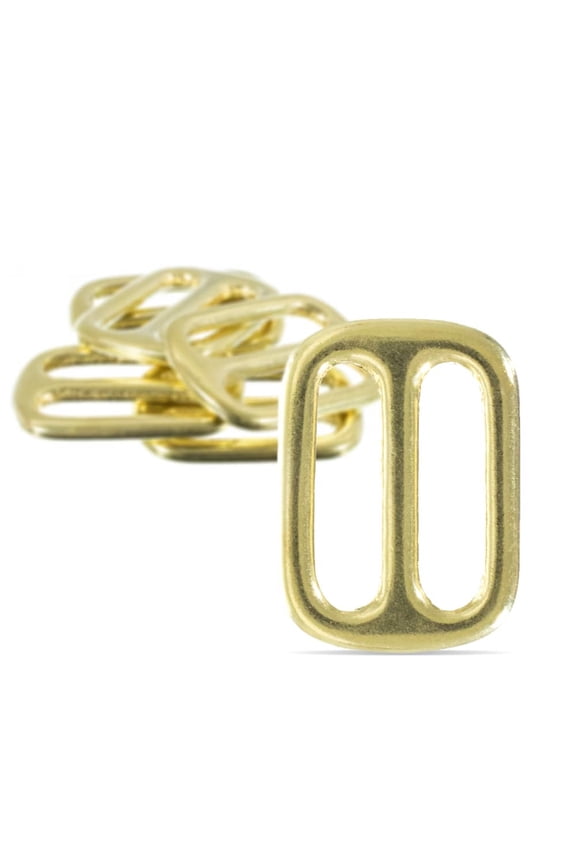 Brass Tri-Glides from Craft County - 1 & 1.5 Inch Sizes - DIY Strap Connectors, Adjusters, and Jewelry - Multiple Pack Sizes