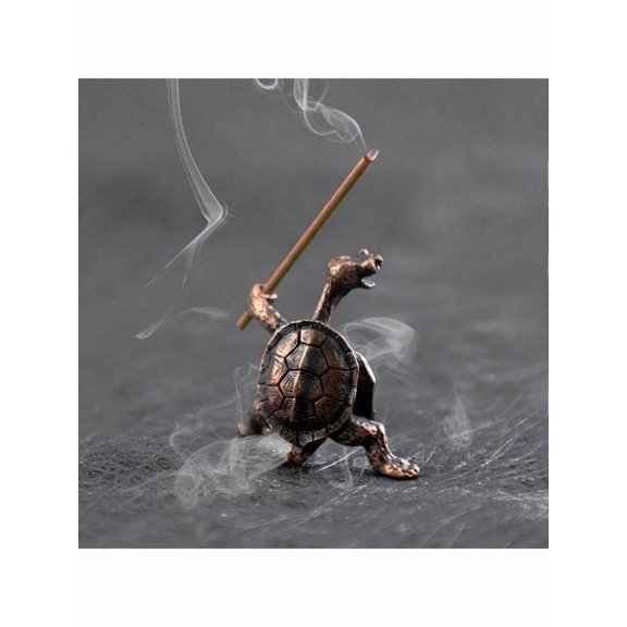 Brass Turtle Incense Burner | Kung Fu Style Incense Stick & Cone Holder | Durable Metal Aromatherapy Decor for Meditation & Home