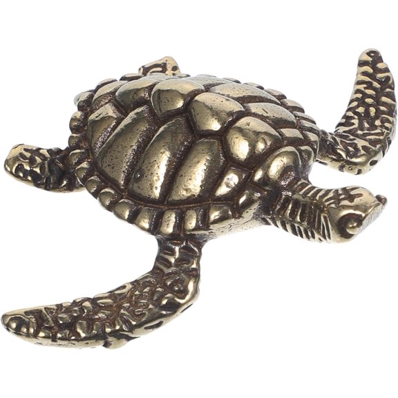 Brass Turtle Statue Feng Shui Statue Wealth Good Luck Sculpture Home Office Tabletop Decorative Housewarming Collectible