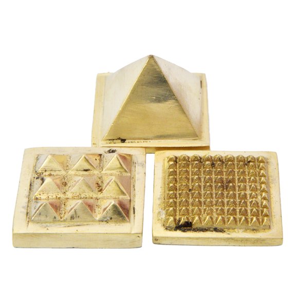 Brass Vastu Pyramid (Three Set): 91 Pyramids in Total