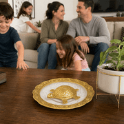 Turtle Brass Golden Feng Shui | Fengshui Tortoise on Plate for Good Luck & Wealth