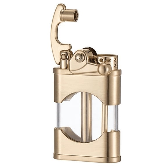 Brass Vintage Visible Capacity Lighter,Kerosene,for Cigarettes or Pipes,Gift