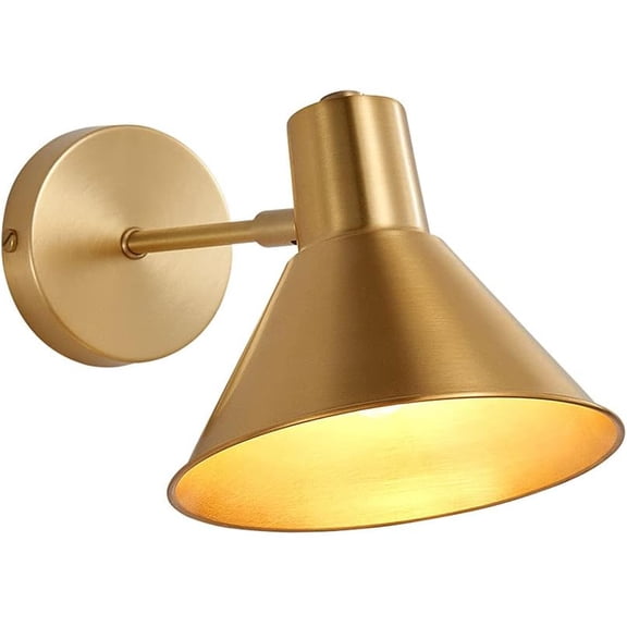 Brass Wall Light Modern Wall Lamp Indoor Decorative Wall Sconce, Simple Copper Headboard Lighting Fixtures for Living Room Hallway Bedroom Bedside Reading, E27 Base