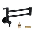 thumbnail image 1 of Brass Wall Mounted Pot Filler Faucet with Double Joint Swing Arms, Commercial Kitchen Pot Faucet in Matte Black, 1 of 7