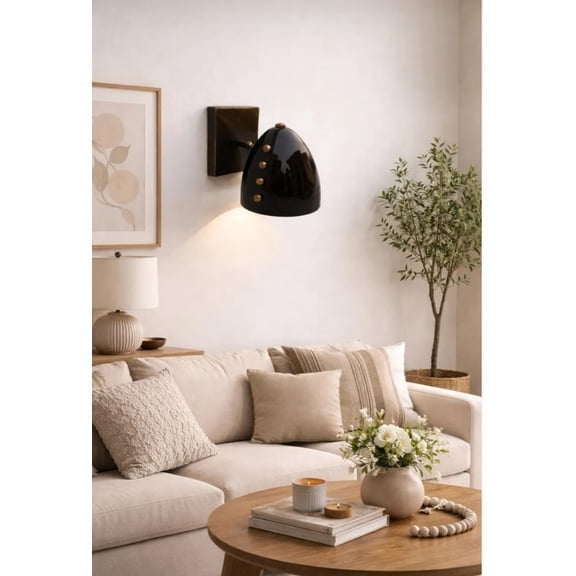 Brass Wall Sconce Black Lamp Handmade Designer Sconce for Bedroom