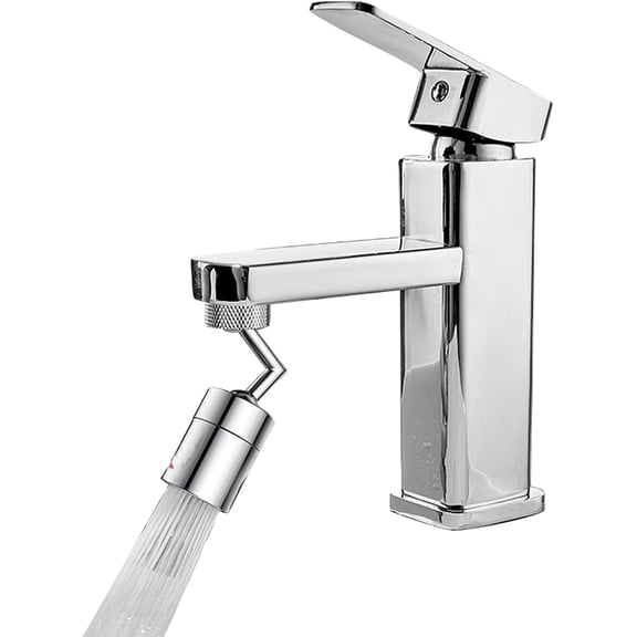 Brass Washbasin Faucet, Universal Rotation Sink Faucet, Splash-Proof Nozzle, Single Hole Cold and Hot Water Mixer Tap, Bathroom Extend Foaming Artifact