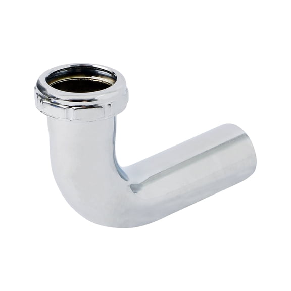 Brass Waste Arm 1-1/4" x 12" Slip Joint Rough Brass Waste Bend 22-Gauge Chrome Plated