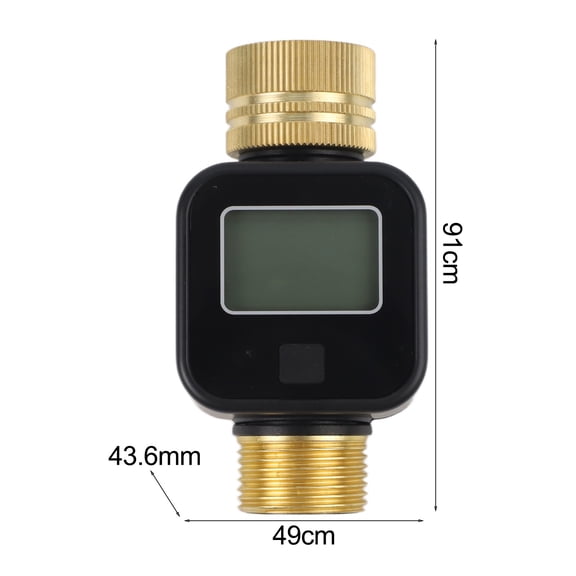 Brass Water Inlet Valve Timer with LCD Display,IP55 Waterproof Flow Recorder Controller for Garden Irrigation,0.5-8 Bar Pressure