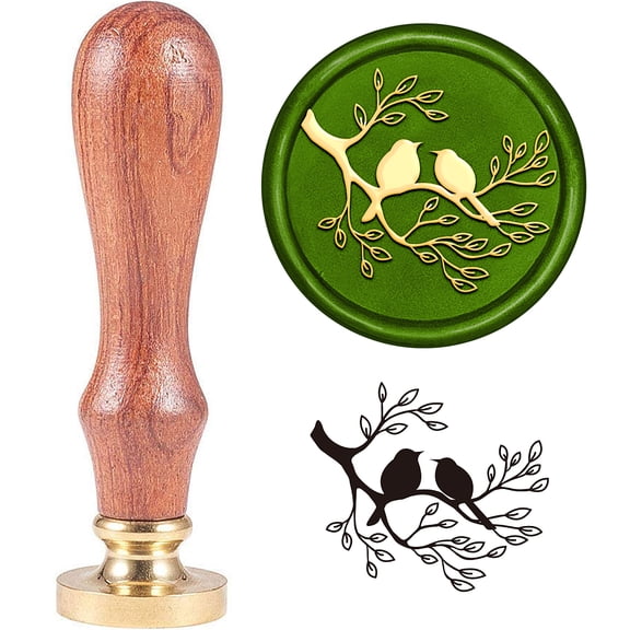 Brass Wax Seal Stamp with Handle for DIY Scrapbooking Bird Pattern 3.5x1.18 inch(8.9x3cm) Diy