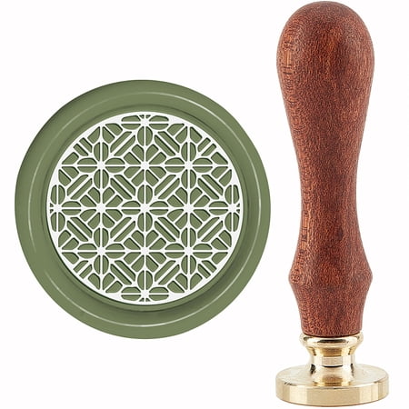 Brass Wax Seal Stamp with Handle for DIY Scrapbooking Flower Pattern 89x30mm for DIY Brass