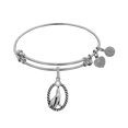 thumbnail image 1 of Brass White Finish Seal W/ CZ Charm On White Angelica Collection Bangle, 1 of 2