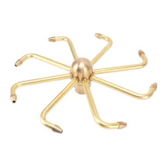 Brass Windmill Rotating Fountain Nozzle Set - 8 Holes Water Spray Head for Rockery and Fish Pond Landscaping, G1 Inch