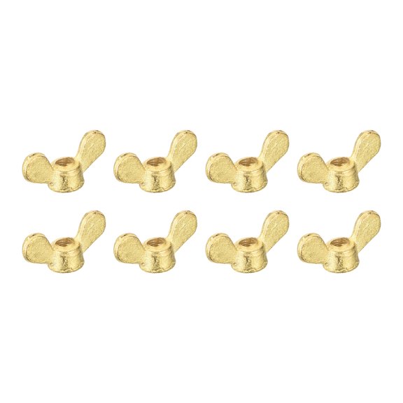 Brass Wing Nuts, M5 Butterfly Nut Hand Twist Tighten Fasteners for Furniture, Machinery, Electronic Equipment, 8Pack