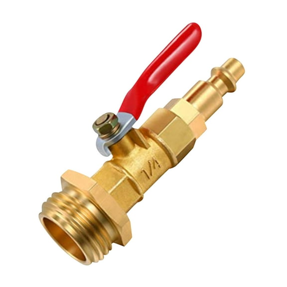 Brass Winterizing Blowout Adapter, RV & Sprinkler System Water Line Winterizer, 1/4" to 3/4" Hose Thread Converter for Compressor Hookup