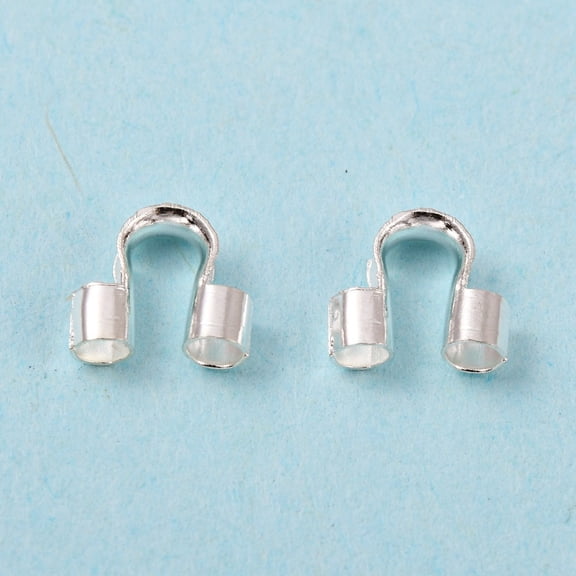 Brass Wire Guardians Silver Color Plated 5x6x2mm Hole: 1.5mm 160pcs/10g for DIY