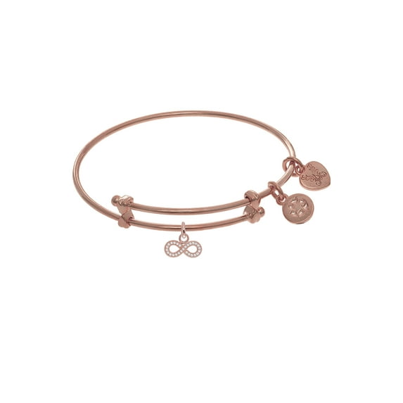 Angelica CZ Infinity Tween Bangle Charm Bracelet 6 Inches Adjustable