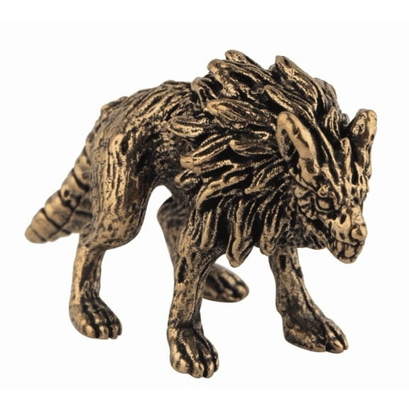Exquisite Desktop Ornament Brass Wolf Sculpture Decorative Figurine for Home and Decorative and Collectible Figures