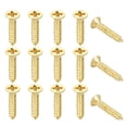thumbnail image 1 of Uxcell Brass Wood Screws Self Tapping Screws, Flat Cross Head Fit for Door Hinges Electronics Furniture M3 x 16 mm 50, 1 of 6