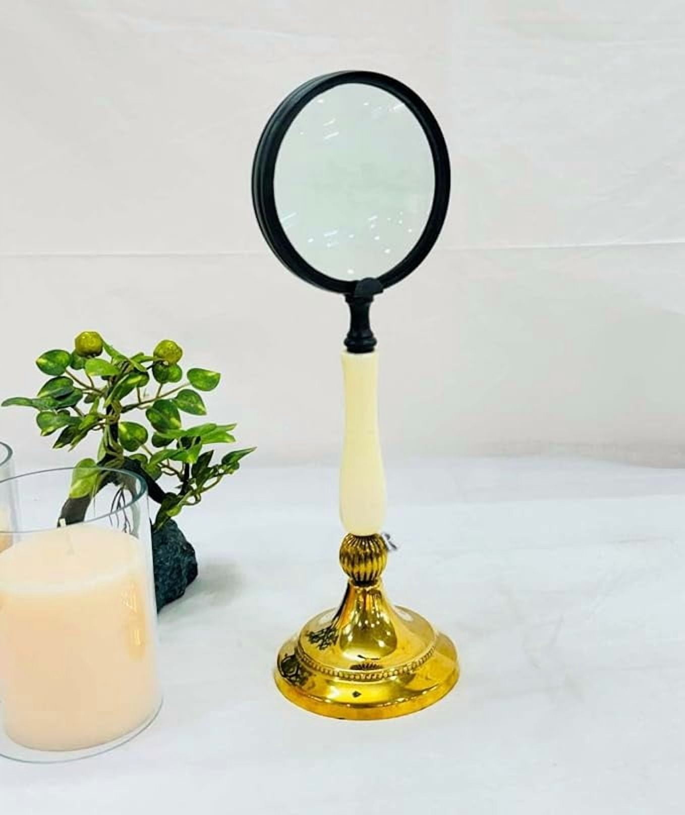 Brass Tabletop Magnifying Glass Home and Office Desktop Decorative Item Best for Gifting