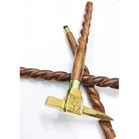 Brass Wooden Victorian Mermaid Head Handle Antique Walking Cane