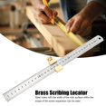 Brass Woodworking Scribing Locator Block with 11.8in Steel Ruler for ...