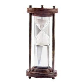 Brass World Antique Style Royal Navy London Sand Timer Floating in Water Hour Glass Clock Ideal for Exercise Tea Making Nautical Dcor Height 8 inches
