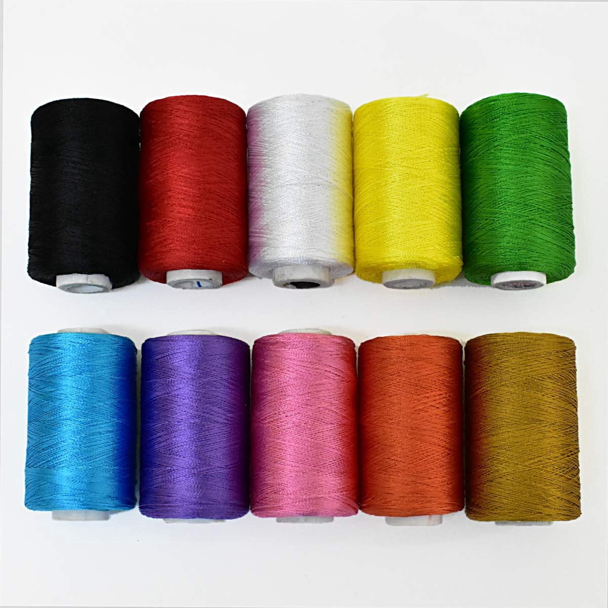 Brass World Art Silk Threads for Embroidery Jewellery Craft Making Combo Pack (Pack of 10 Rolls)