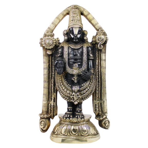 Brass World Big Brass Lord Tirupati Blessing Balaji Statue God Venkateswara Incarnation of Vishnu Sculpture for Health Wealth Figurine Home Decor Height 23 Inches
