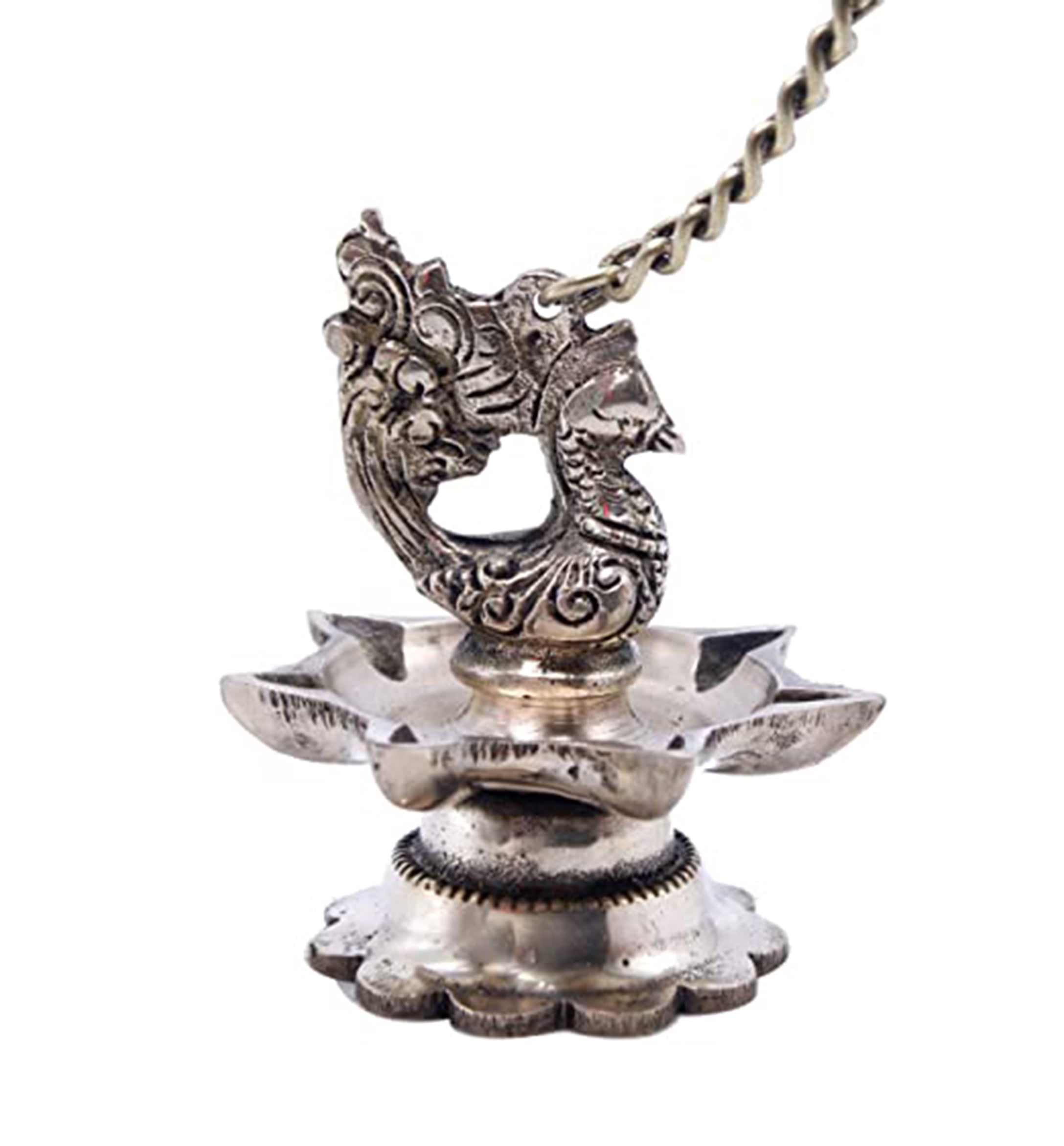 Brass World Brass Diya Oil Lamp for Home Decor Hanging Diya for Puja Temple Diwali Gift Items, Glossy, 3 x 3 x 3 Inches