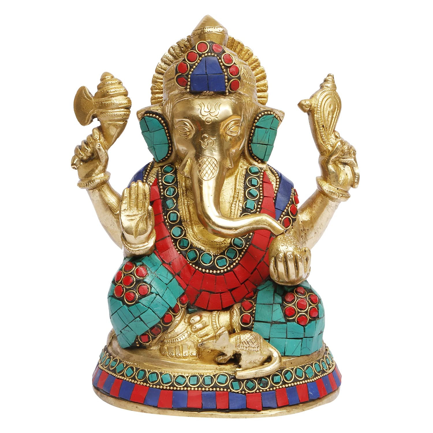 Brass World Brass Ganesha Ganesh Idol for Home Office Success Entrance